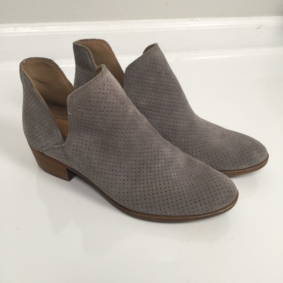 LUCKY BRAND GRAY LEATHER BOOTIES